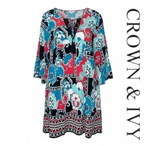 Crown & Ivy Floral Paisley Shift Dress